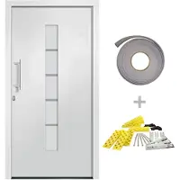vidaXL Ytterdörr aluminium och PVC vit 100x200 cm