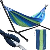 Gardlov Hängmatta med Stativ 200kg - 200x150 cm