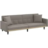 vidaXL Sängsoffa med kuddar taupe tyg 351880