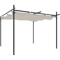 vidaXL Pergola med utdragbart tak krämfärgad 295x292x230 cm 360114