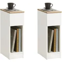 SoBuy Sidobord Förvaringsbord Soffbord Cafébord FBT111x2