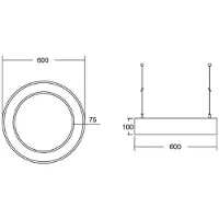Brumberg Pendellampa Biro Circle Ring, Aluminium / grå / zink, Arbetsrum / kontor, Aluminium / grå / zink, Modern