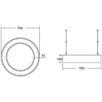 Brumberg Pendellampa Biro Circle Ring, Aluminium / grå / zink, Arbetsrum / kontor, Aluminium / grå / zink, Modern