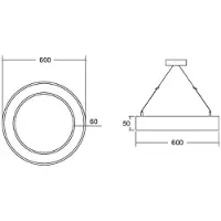 Brumberg Pendellampa Biro Circle Ring, Vitt / opal, Arbetsrum / kontor, Aluminium / grå / zink, Modern