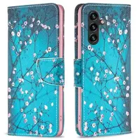 Mtp Products Samsung Galaxy A05s Wonder Series Plånboksfodral - Vit Blommor