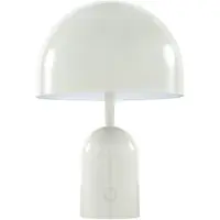 Tom Dixon Akku-bordslampa BELL PORTABLE, ljusgrå 28 cm IP44 dimbar, Aluminium / grå / zink, Vardagsrum / matsal, Syntetmaterial, Design