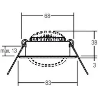 Brumberg Downlight BB09, dimbar, Vitt / opal, Vardagsrum / matsal, Rostfritt stål, Downlights
