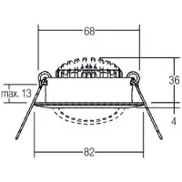 Brumberg Downlight BB03, dimbar, Vitt / opal, Hall, Aluminium / grå / zink, Downlights