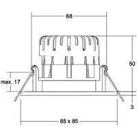 Brumberg Downlight BB21, dimbar, Aluminium / grå / zink, Badrum, Aluminium / grå / zink, Downlights