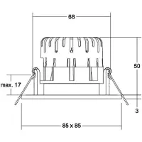 Brumberg Downlight BB21, dimbar, Vitt / opal, Badrum, Aluminium / grå / zink, Downlights