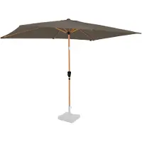 Vonroc Parasoll Rapallo 200x300cm – Premium rektangulärt parasoll – träimitation | Taupe