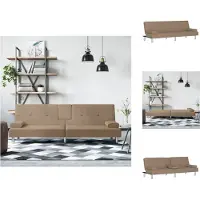 vidaXL bäddsoffa med mugghållare Cappuccino konstläder 351929
