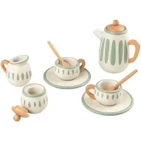Sebra Spela te-Set - Trä - Classic+ White/Sage - - One Size - Leksakskök