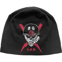 Ginza.se Stormtroopers of Death: Unisex Beanie Hat/Scrawled Lightning JD Print (Black)