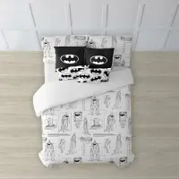 Play Fabrics Batman Påslakanset Med Knappar För 120 Säng 200x200 Cm