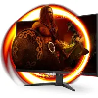 AOC | Gaming C32G2ZE/BK - LED-skärm - Böjd - 31,5 (1920 x 1080) - @240Hz - VA-panel - 1ms | Svart/röd