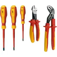 SOLAR PLUS Tångset 5 delar 1000V Laus (innehåller: 3 smala skruvmejslar SL/PZ, vattenpumpstång och spetstång)