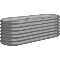 vidaXL Odlingslåda pulverlackerat stål 114x40x36 cm grå