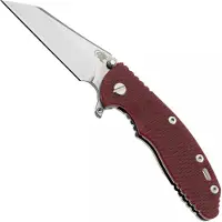 Rick Hinderer Knives Rick Hinderer XM-18 3.5" S45VN Wharncliffe Fatty Tri-Way, Stonewashed, Red G10, pocket knife
