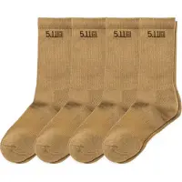 5.11 Tactical Duty Ready Basic Crew Socks (4-Pack) (Färg: US Dark Coyote, Storlek: Medium (40.5 - 44))