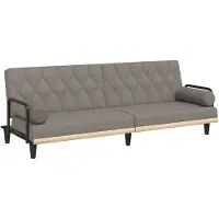 vidaXL Bäddsoffa med armstöd taupe tyg