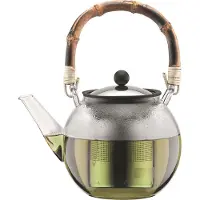 Bodum ASSAM BAMBOO 1 Liter Tekanna Transparent, Svart, Bambus