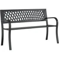 vidaXL Trädgårdsbänk svart 120 cm stål