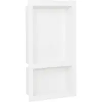 vidaXL Infälld duschhylla niche 2 hyllor matt vit 41x69x9 cm