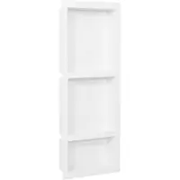 vidaXL Infälld duschhylla niche 3 hyllor vit högglans 41x99x9 cm
