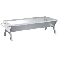 vidaXL Grillbricka silver 118x42x30,5 cm rostfritt stål