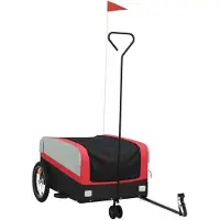 vidaXL Cykelvagn svart och röd 45 kg järn