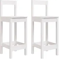vidaXL Barstolar 2 st Svart 40x41,5x112 cm massiv furu
