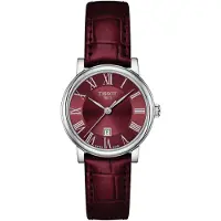 Tissot Läderarmband Vinröd Urtavla Herr Modeklocka T122.210.16.373.00 röd