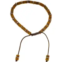 Silver Bar natural sten armband kaffe justebart 4423