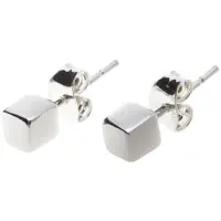 Silver Bar Kub stiftörhängen 6 mm 987