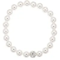 Silver Bar pärlemor armband flexibel one size vit 4842