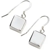 Silver Bar Kub hängande örhängen 8 mm 983