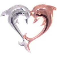 Silver Bar delfin 2-färgad hängsmycke 20 mm 7041