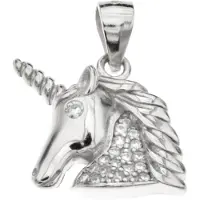 Silver Bar Unicorn zirkon hängsmycke 14 mm 57