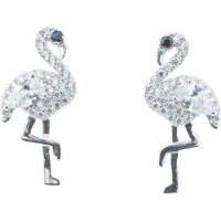 Silver Bar Flamingo pave stiftörhängen 18 mm 8418