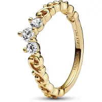 Pandora Ring Stackable Regal Swirl Tiara 14k gold-plated ring 162232C01-54
