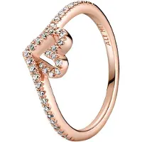 Pandora Sparkling Wishbone Heart sormus 189302C01-60