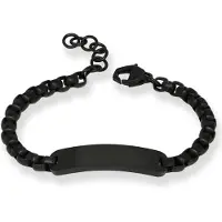Ace of Spades armband med gravyrplatta Black SSB-8644BK/19+3cm