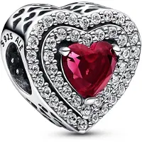 Pandora Timeless Sparkling Red Levelled Heart berlock 799218C02
