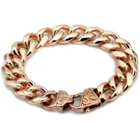 Rocks Steel roseguldfärgat 15 mm pansararmband 22,5 cm P.S.R.15-22