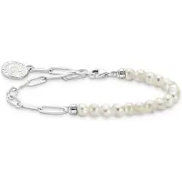 Thomas Sabo Charm Club Charmista white pearls armband A2129-158-14-L15v