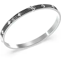 GUESS 4g xever stålfärgad svart pave bangle JUMB03231JWSTL