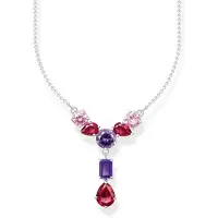 Thomas Sabo y-shape pink, violet and red zirconia halsband KE2195-477-7-L45v