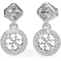 GUESS 4G Crush silverfärgade drop örhängen JUBE04154JWRHT/U