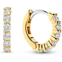 Ti sento guldpläterade hoops i silver med zirkoniastenar 12 mm 7956ZY